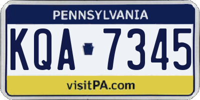 PA license plate KQA7345