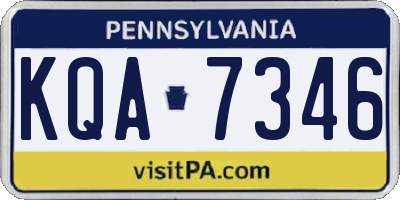 PA license plate KQA7346