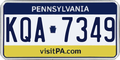 PA license plate KQA7349