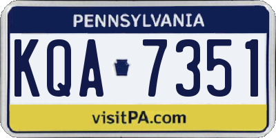 PA license plate KQA7351