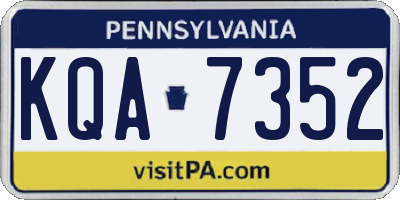 PA license plate KQA7352