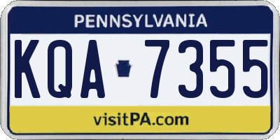 PA license plate KQA7355