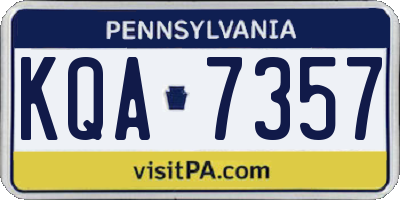 PA license plate KQA7357