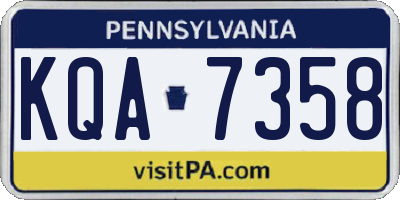 PA license plate KQA7358