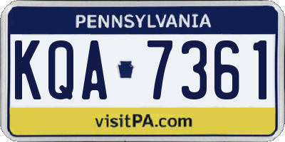 PA license plate KQA7361