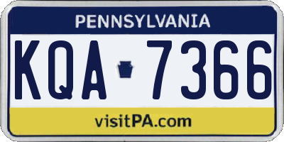 PA license plate KQA7366