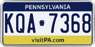 PA license plate KQA7368