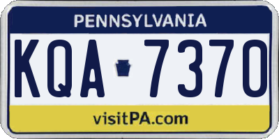 PA license plate KQA7370