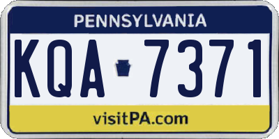 PA license plate KQA7371