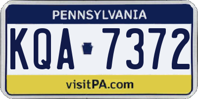 PA license plate KQA7372