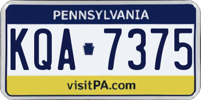 PA license plate KQA7375