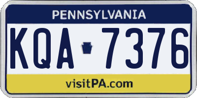 PA license plate KQA7376
