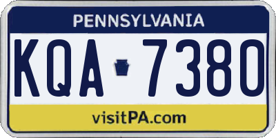 PA license plate KQA7380
