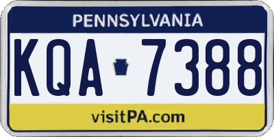 PA license plate KQA7388
