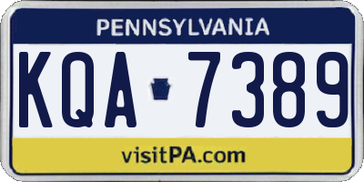 PA license plate KQA7389