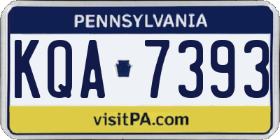 PA license plate KQA7393