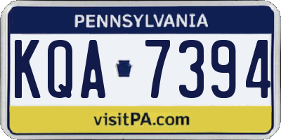 PA license plate KQA7394