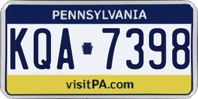 PA license plate KQA7398