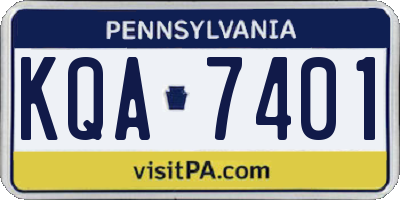 PA license plate KQA7401