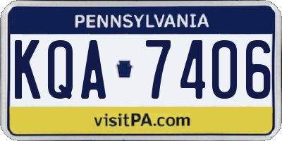 PA license plate KQA7406