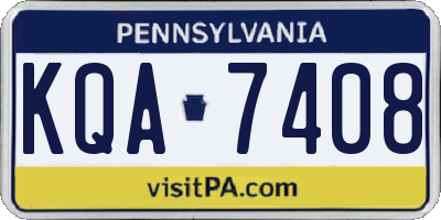PA license plate KQA7408