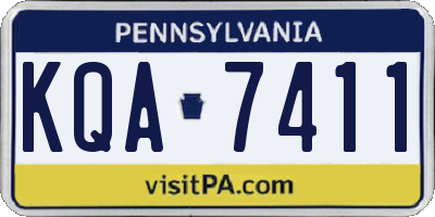 PA license plate KQA7411