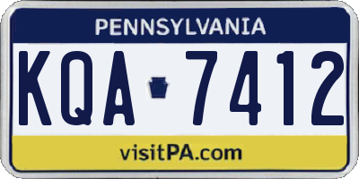 PA license plate KQA7412