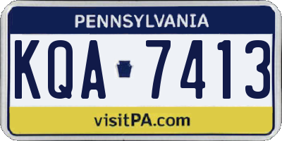 PA license plate KQA7413