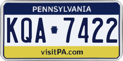 PA license plate KQA7422