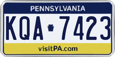 PA license plate KQA7423