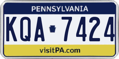 PA license plate KQA7424