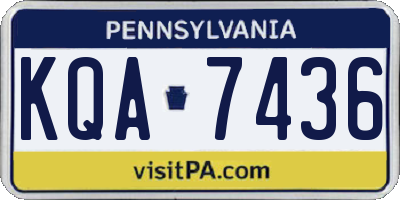 PA license plate KQA7436