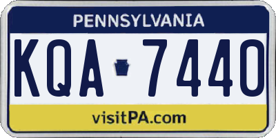 PA license plate KQA7440