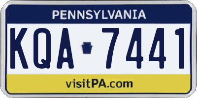 PA license plate KQA7441
