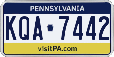 PA license plate KQA7442