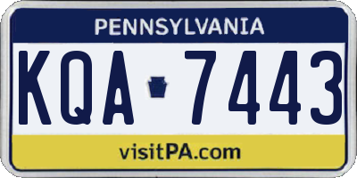 PA license plate KQA7443