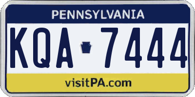 PA license plate KQA7444