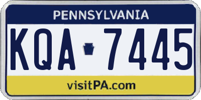PA license plate KQA7445