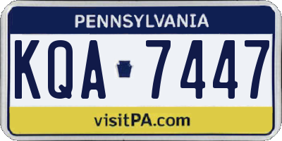 PA license plate KQA7447
