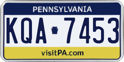 PA license plate KQA7453