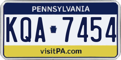 PA license plate KQA7454