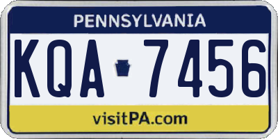 PA license plate KQA7456