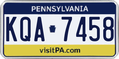 PA license plate KQA7458
