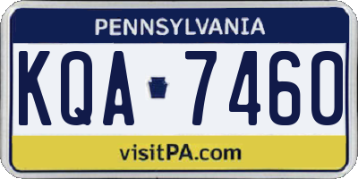 PA license plate KQA7460