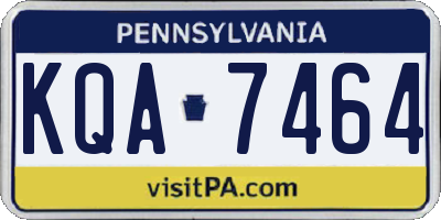 PA license plate KQA7464