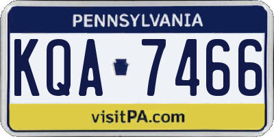PA license plate KQA7466