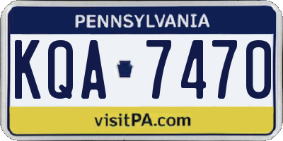 PA license plate KQA7470
