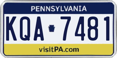 PA license plate KQA7481