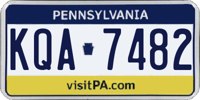 PA license plate KQA7482