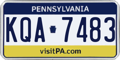 PA license plate KQA7483